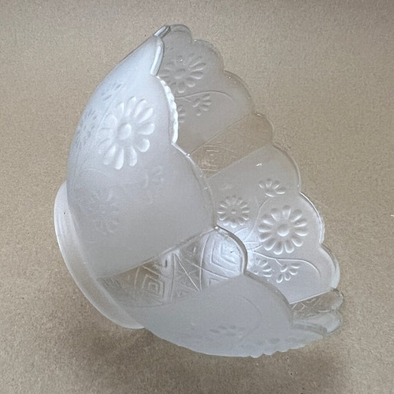 Vintage Frosted Glass Replacement Shade Glass Flowered Etsy