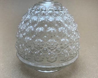 Vintage Acorn Glass Light Shade: MCM Textured Ceiling Globe