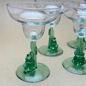 Vintage Cristal D’Arques Sombrero Margarita Glasses - Cactus Stem Barware