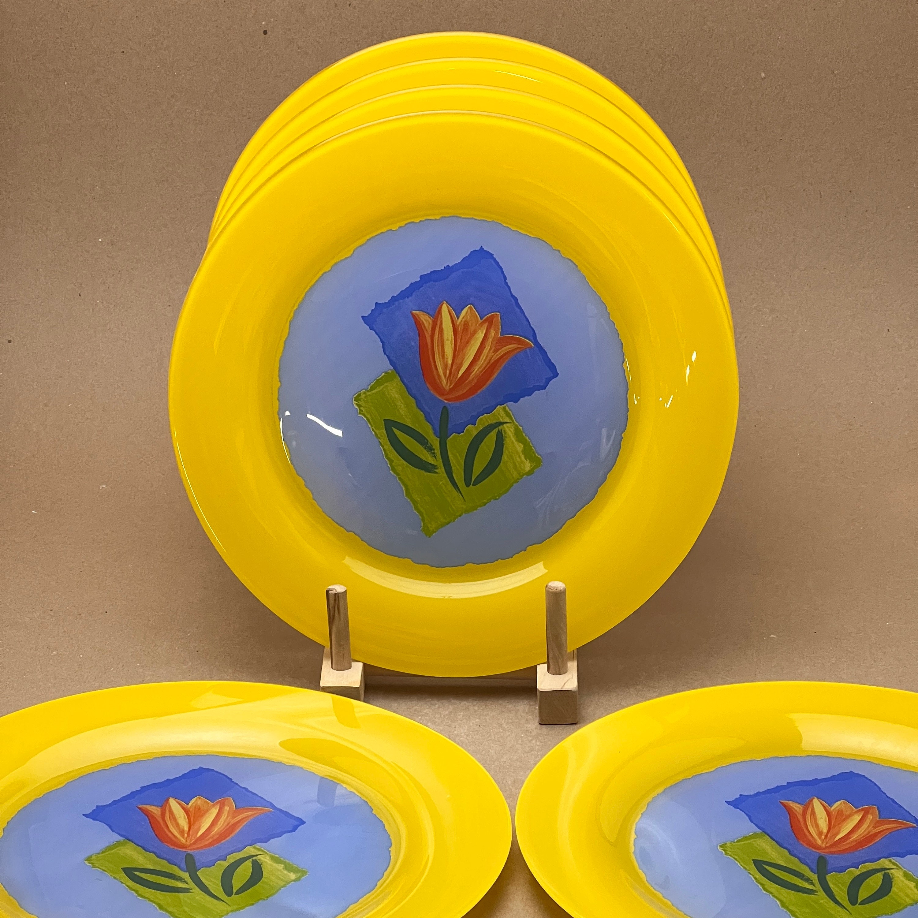 Arcoroc Matys Yellow Tulip Dinner Plates - Set of 6 - Etsy