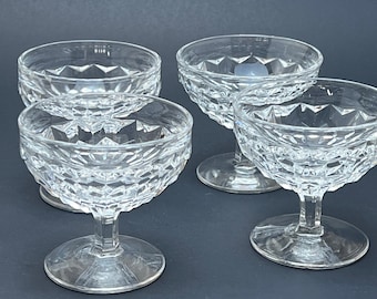 Copas de champán americanas transparentes Fostoria - Juego de 4