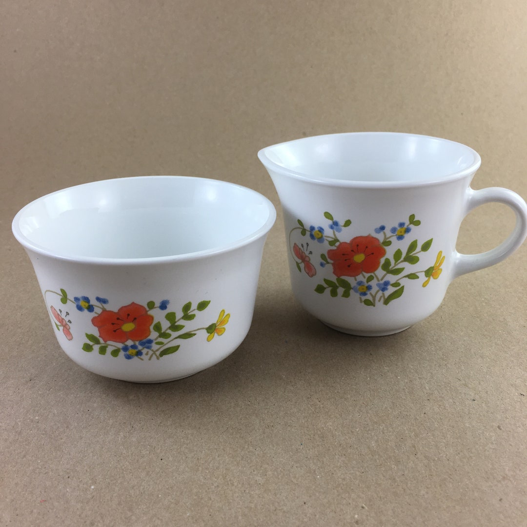 Corelle Corning Indian Summer Sugar and Creamer, Corelle Indian Summer
