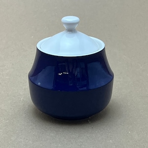 Mikasa Nightfall Sugar Bowl w Lid, Mikasa Cera-Stone, Mid Century Mikasa, Navy Blue Sugar Bowl