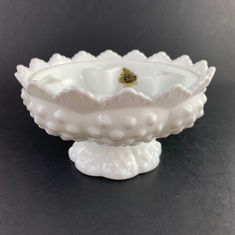Fenton Milk Glass Hobnail Candle Holder Vase Hobnail Etsy
