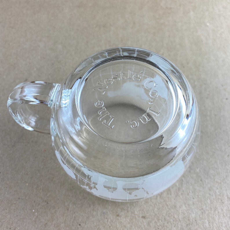 Vintage Nescafe World Mug Globe Coffee Mug Etched Glass Globe Etsy
