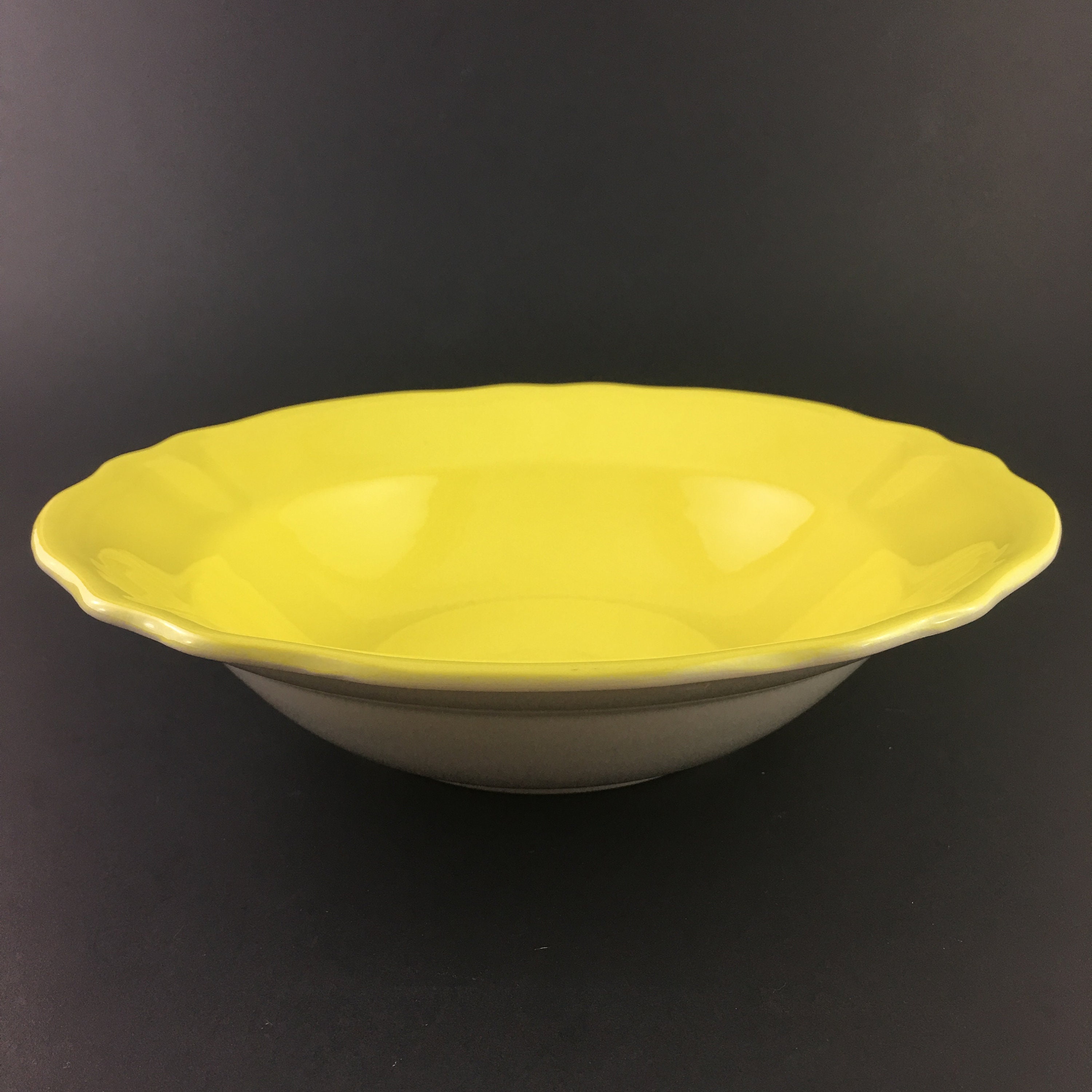 9 Round Vegetable Bowl Sears Federalist Lemon Yellow Etsy