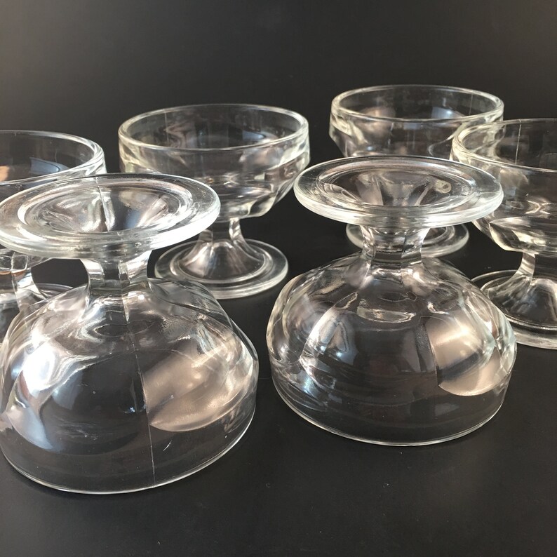 Vintage Sundae Glasses Clear Glass Soda Fountain Ice Cream Etsy