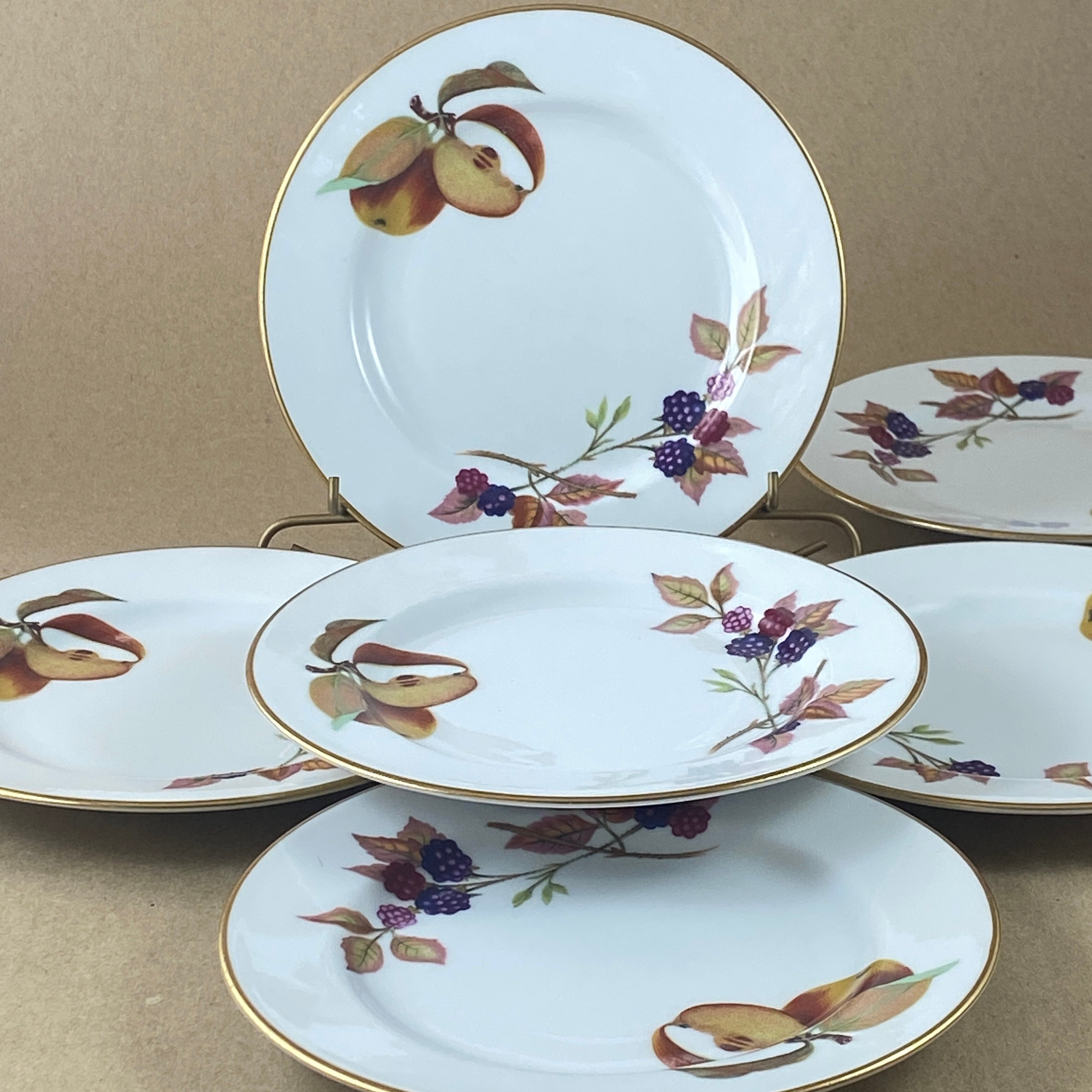 ロイヤルウースターイブシャムゴールド プレート 6枚セット ロイヤルウースター イヴシャムゴールド ブレッドプレート - 磁器製