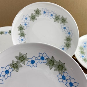 Corning Centura Floral Bread Plate, Corning Centura Green And Blue Flowers, Corning, Centura, Dinnerware, Centura Floral