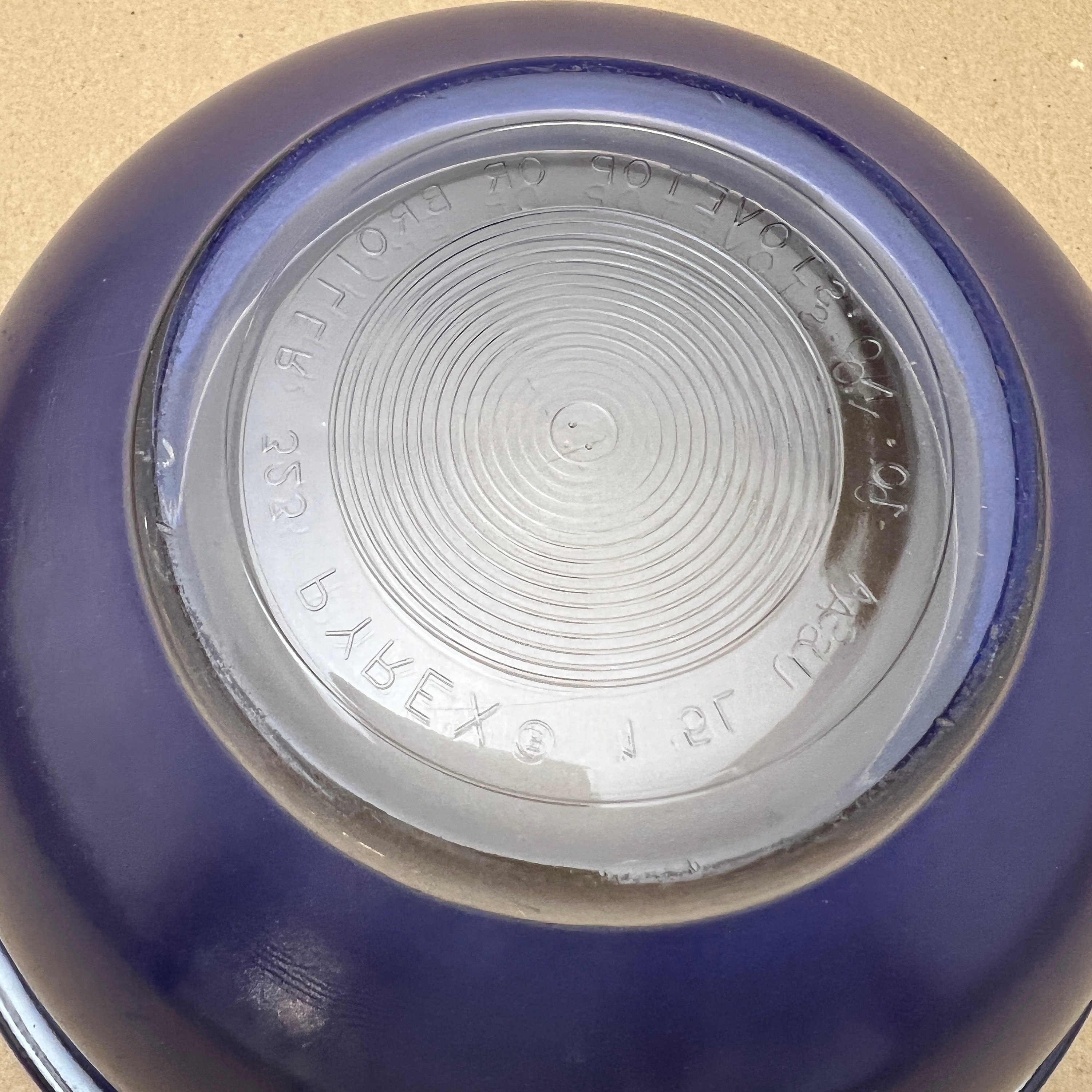 Pyrex Cobalt Blue Mixing Bowl Clear Bottom Base Blue Pyrex Etsy