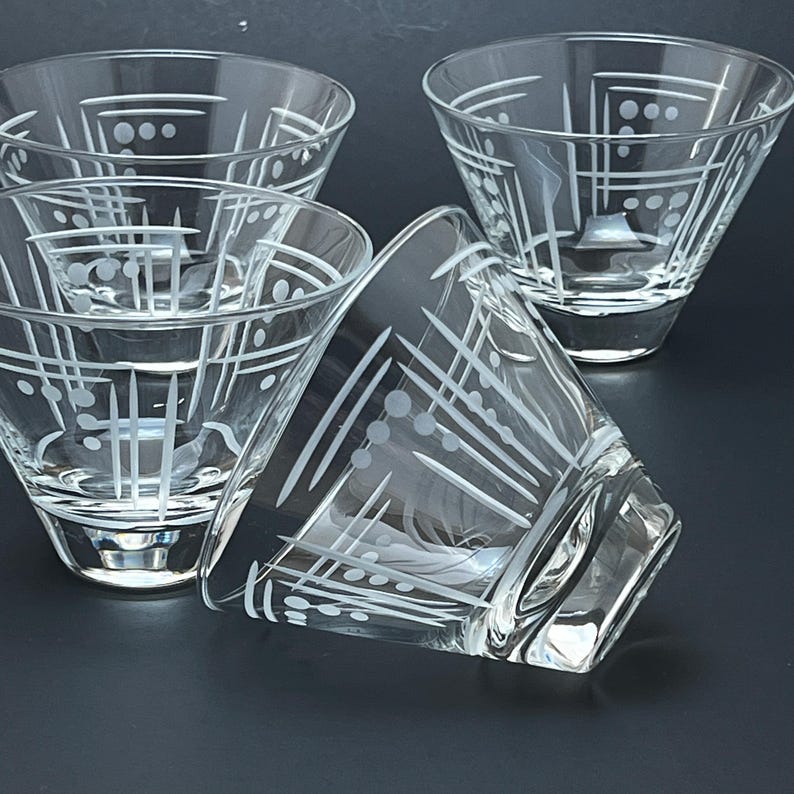 Set of 4 Princess House Aston Stemless Martini Glass, Stemless Barware