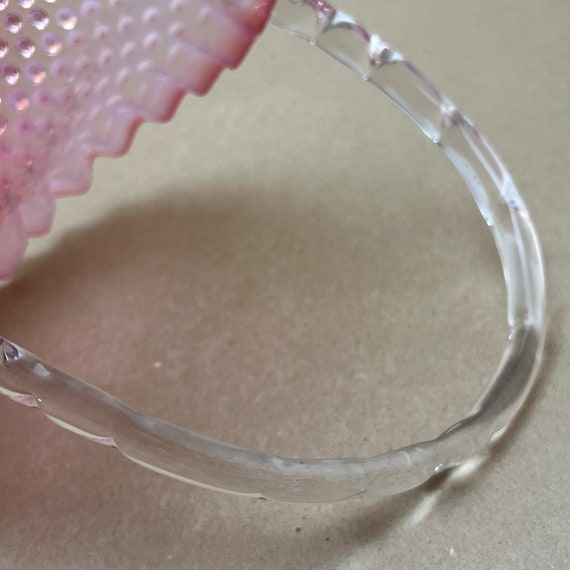Fenton Art Glass Cranberry Opalescent Hobnail Basket, Glass