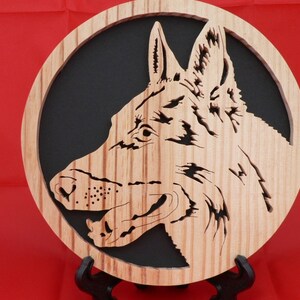Wooden portrait cut out of dog THE GERMAN SHEPHERD image 2