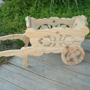 Small cut-out wooden wheelbarrow for decoration Ideal as a Mother's Day gift image 2