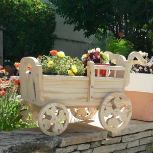 Handmade wooden pram for garden decoration, baptism, sugared almonds. image 6