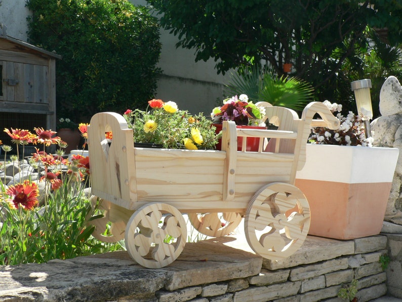 Handmade wooden pram for garden decoration, baptism, sugared almonds. image 6