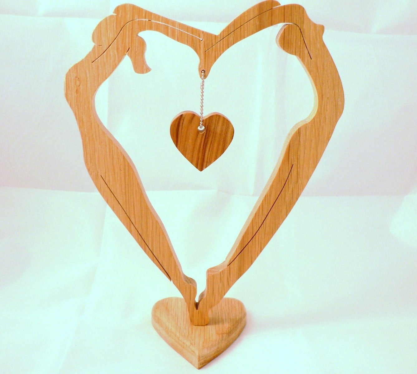 Coeur Saint Valentin Les Amoureux en Bois Découpé | Chantournage