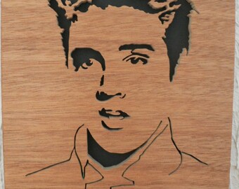 Wood portrait with elvis presley