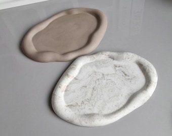 Irregular Cloud Tray : Minimalist Handmade Home Decor - Jesmonite
