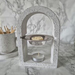 Arch Wax Melt Burner | Granite | Jesmonite | Oil Warmer | Modern Home Decor | Eco Friendly | Handmade | Neutral Colours