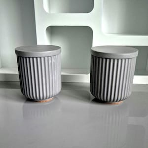 Lidded Ribbed Storage Jar: Eco-Friendly Home Decor