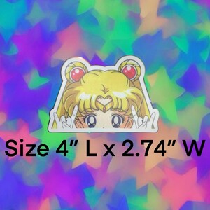 Sailor Moon Inspired Peeker Sticker: Anime Manga Decal (4x2.74”)