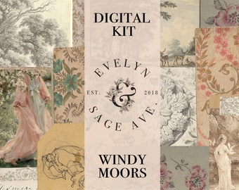 Windy Moors Printable Journal Kit - A4 Digital Download - Decorative Papers for Journals and Art