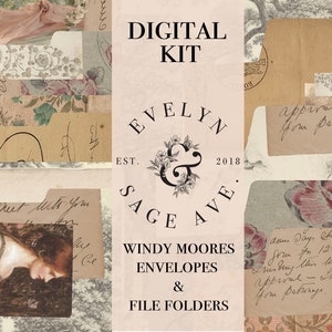 Windy Moores Ephemera Kit - A4 Digital Download - Decorative Papers for Journals and Art