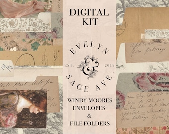 Windy Moores Ephemera Kit - A4 Digital Download - Decorative Papers for Journals and Art