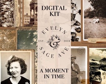 A Moment In Time Printable Journal Kit - A4 Digital Download - Decorative Papers for Journals and Art