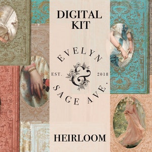 Heirloom Printable Journal Kit - A4 Digital Download - Decorative Papers for Journals and Art