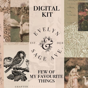 Few Of My Favourite Things Printable Journal Kit - A4 digitaler Download - Dekorative Papiere für Journale und Kunst