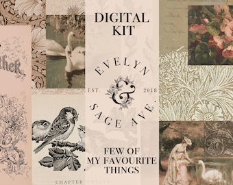 Few Of My Favourite Things Printable Journal Kit - A4 Digital Download - Decorative Papers for Journals and Art