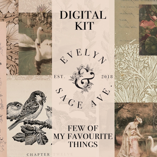 Few Of My Favourite Things Printable Journal Kit - A4 Digital Download - Decorative Papers for Journals and Art