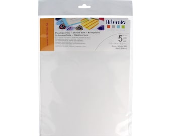 5 x white shrink plastic sheets - 21.5 x 28 cm - Artemio - Ref 14090020 - until the stock!