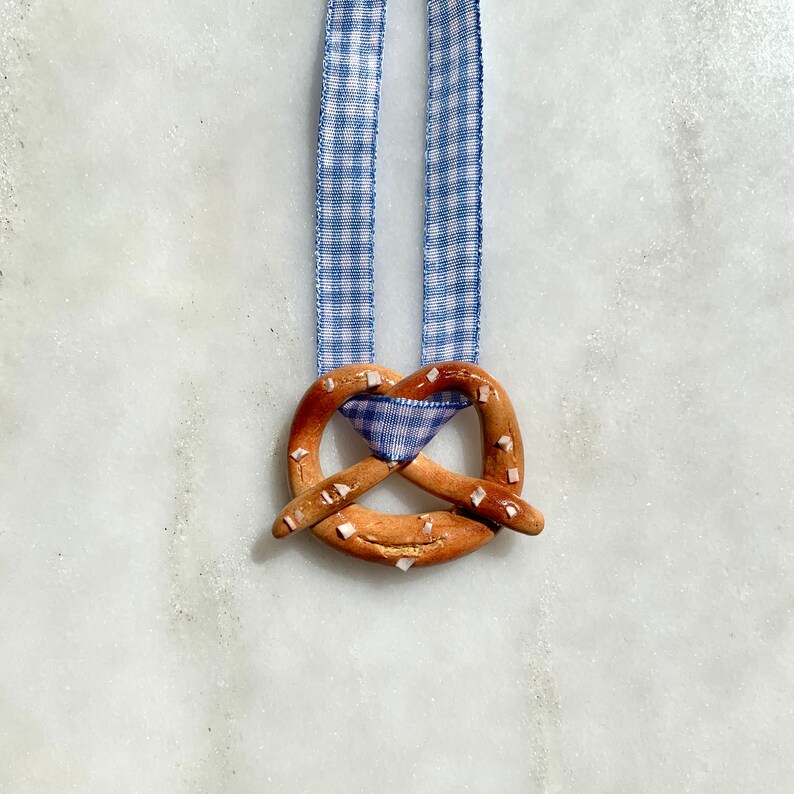 Germany OKTOBERFEST Necklace Pretzel Necklace Light Blue Etsy