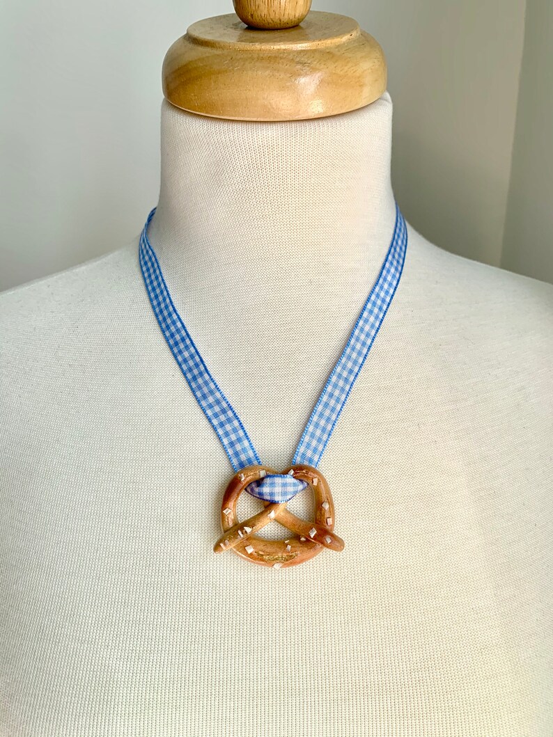 Germany OKTOBERFEST Necklace Pretzel Necklace Light Blue Etsy
