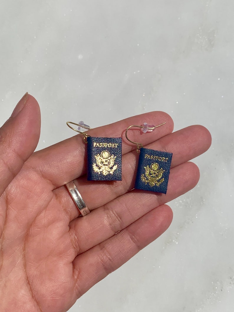USA Mini Passport Earrings World Traveler US Passport Etsy