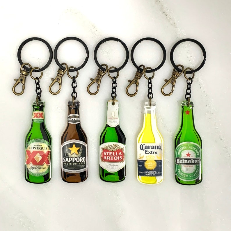International Beer Keychain Beer Bottle Keychain Beer Lover Etsy