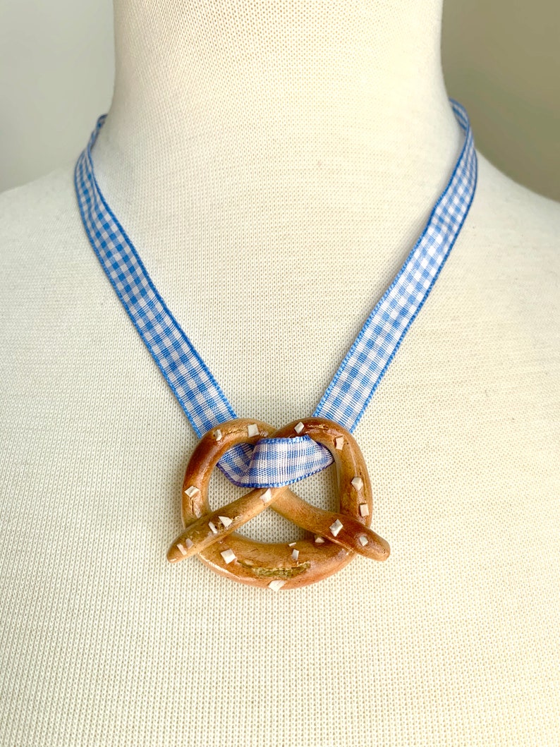 Germany OKTOBERFEST Necklace Pretzel Necklace Light Blue Etsy