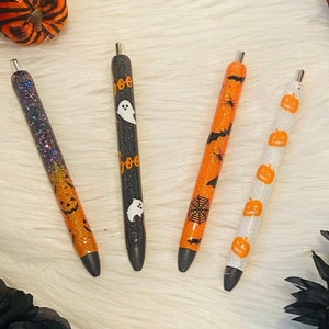 Spooky Halloween glitter pen, refillable gel pen, Custom Pen, InkJoy Medium Point Gel pen, Paper mate refillable pen, can be personalized