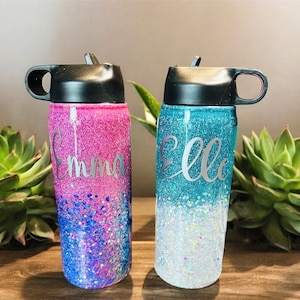 Custom Tumbler Order/Pink glitter tumbler/Ombre glitter cup/Handmade gift/Bridesmaid Gift/Christmas gift/Gift for her/Can be personalized