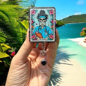 Nurse Tarot Badge Reel, Badge Reel, Nurse Badge Reel, Funny Badge Reel, Spooky Season, Halloween, Tarot Card Badge Reel, Tarot Card, Cute