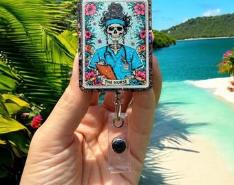Nurse Tarot Badge Reel, Badge Reel, Nurse Badge Reel, Funny Badge Reel, Spooky Season, Halloween, Tarot Card Badge Reel, Tarot Card, Cute