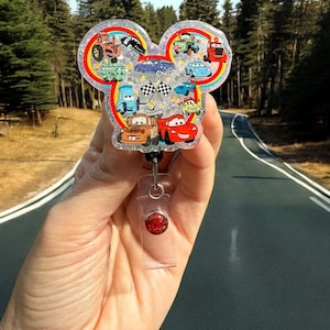 Cars Movie Badge Reel, Lightening McQueen Nurse Badge Reel, Teacher Badge Reel, Retractable Reel, Glitter Badge Reel,Cartoon Badge Reel,Peds