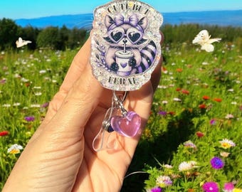 Cute but Feral Badge Reel, Baby Raccoon Badge Reel, Nurse Badge Reel, Teacher Badge Reel, Retractable Reel, Custom Badge Reel, Animal