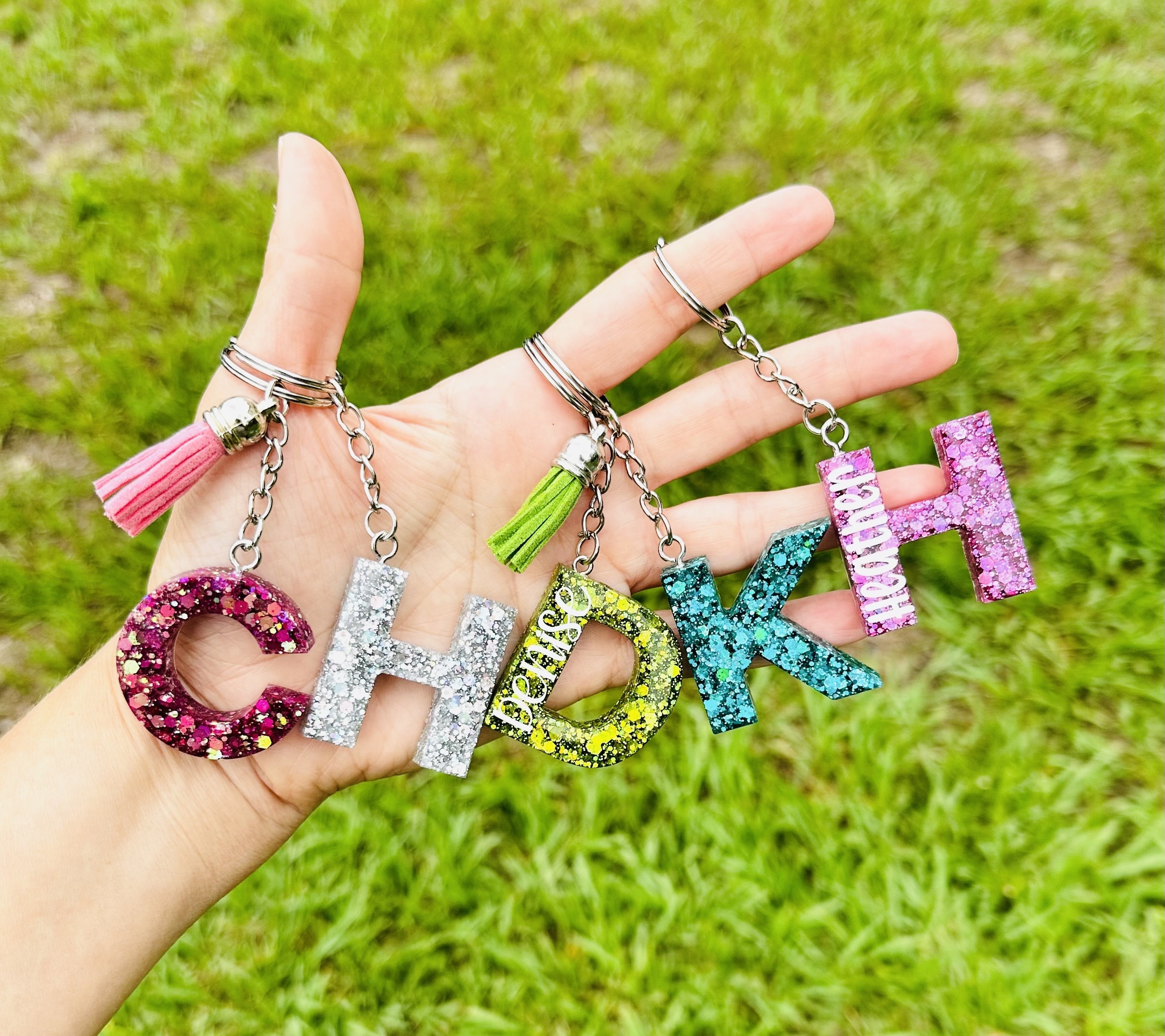 Letter I silicone key ring