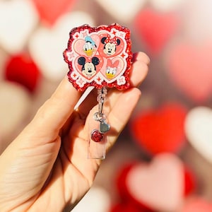 Mickey & Minnie Badge Reel, Donald Duck, Daisy Duck, Nurse Badge Reel, Teacher Badge Reel, Glitter Badge Reel, Valentine’s Day Badge Reel