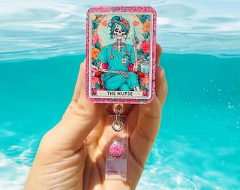 The Nurse Tarot Badge Reel, Nurse Badge Reel, Dead Inside Badge Reel, Spooky Season, Halloween, Tarot Card Badge Reel, Tarot Card, Nurse, ER