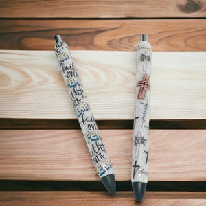 Christian Glitter Pen, Blessed Glitter Pen, Faith over Fear  Glitter Pen, Pen for Nurse, Pen for Teacher, Epoxy glitter pen, Refillable pen
